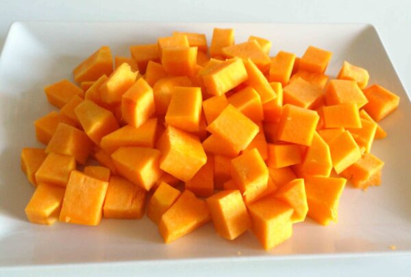 Calabaza en cubos
