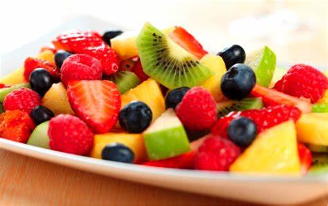 Gajos de frutas para catering.